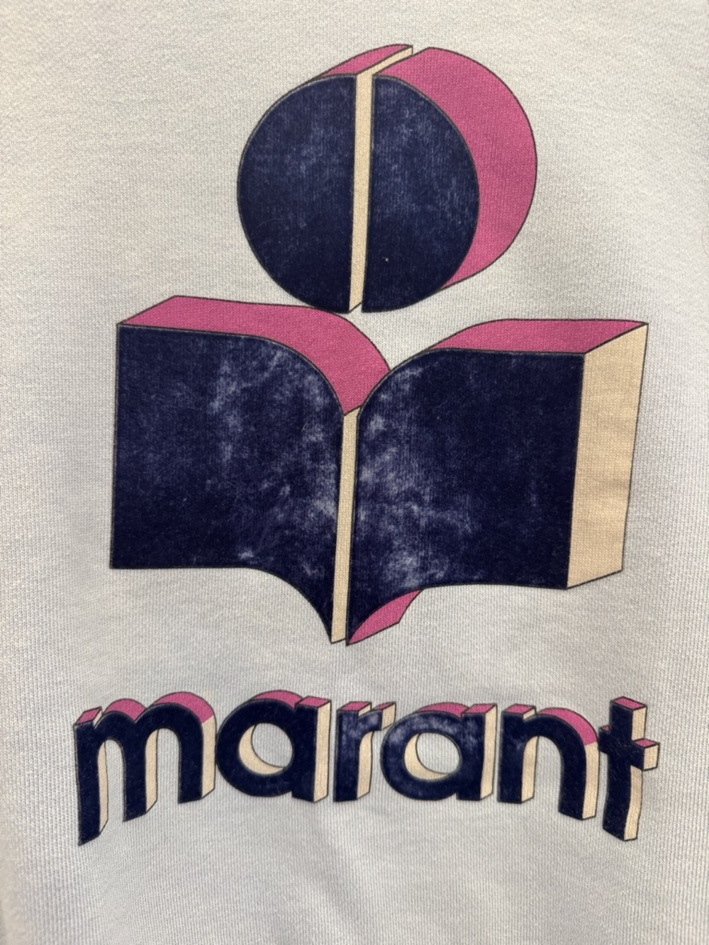 Isabel Marant Powder Blue Logo Graphic Sweatshirt Size 36 Small - Picture 2 of 6